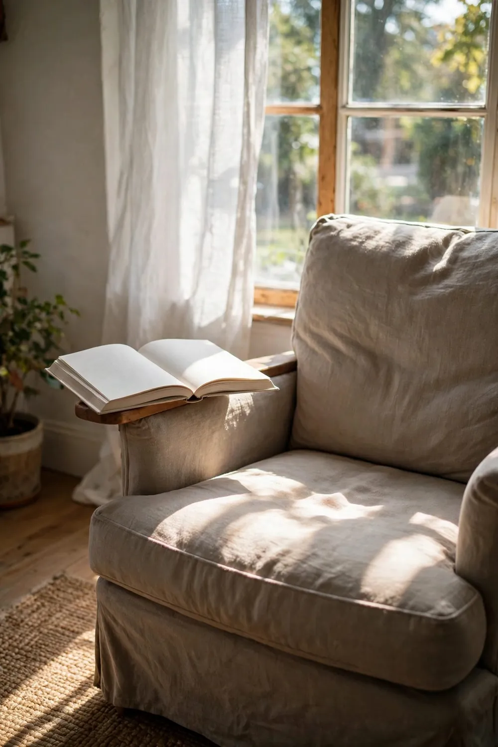 Cozy reading nook with fairy lights: steal Light From a Window When You Can
