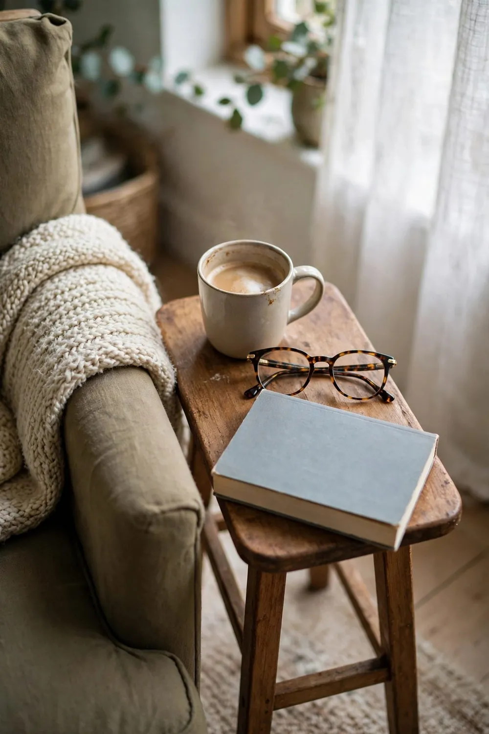 Cozy reading nook with fairy lights: add a Surface Within Reach