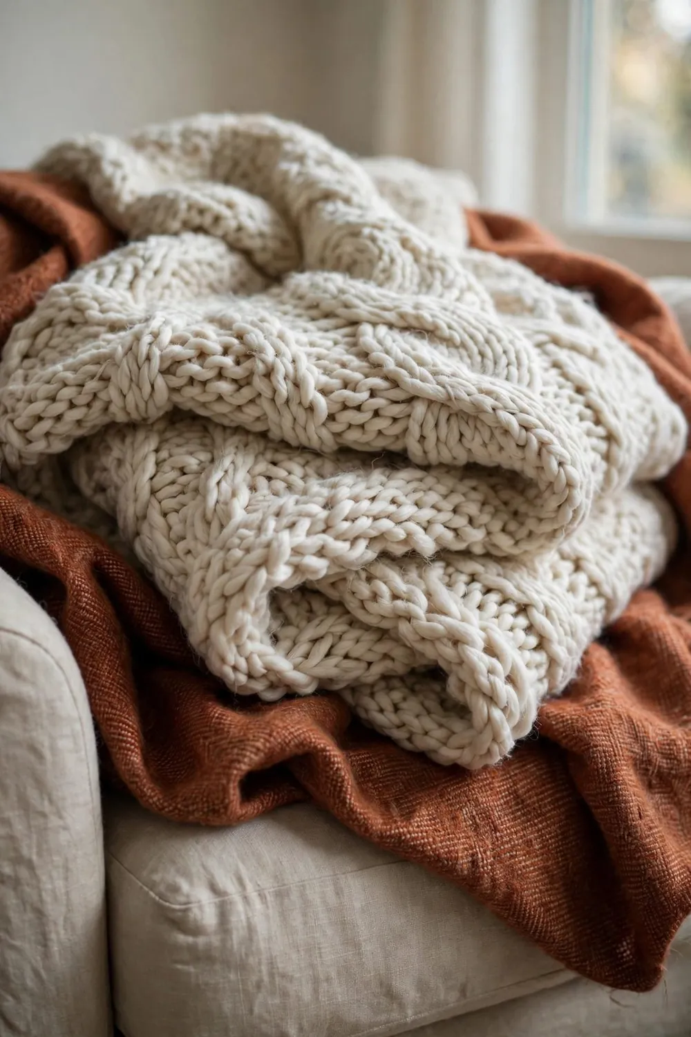 Small cozy winter room: double Up the Throws