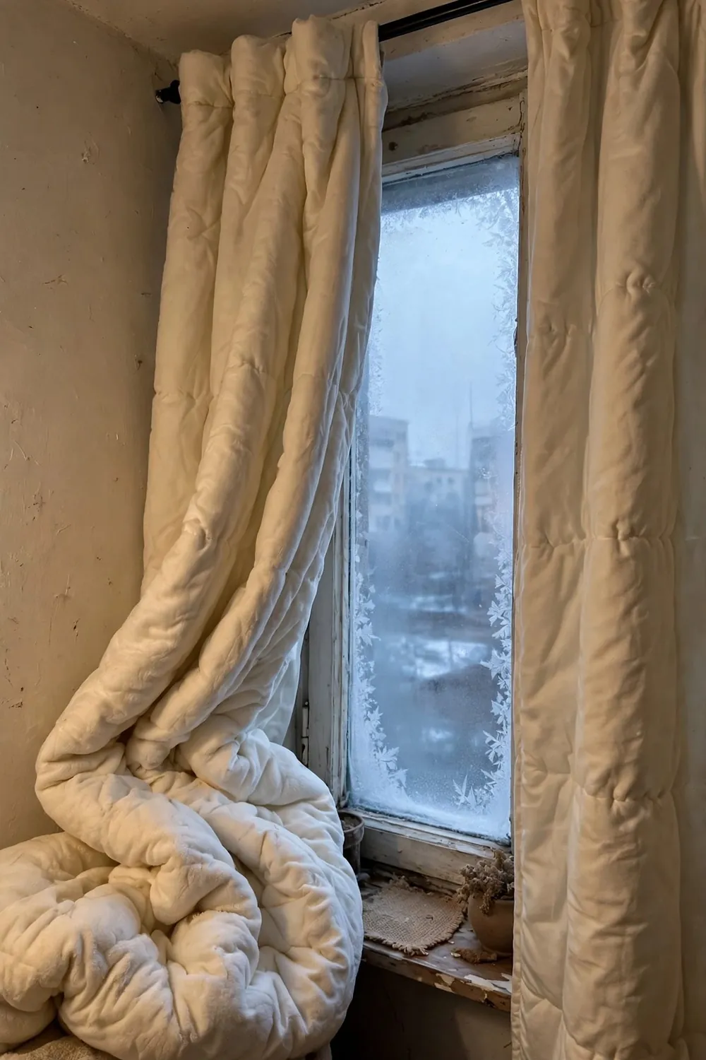 Small cozy winter room: add Curtains That Feel Like Blankets