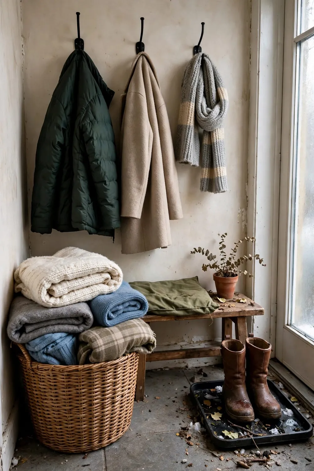 Small cozy winter room: give the Entry a Winter Welcome