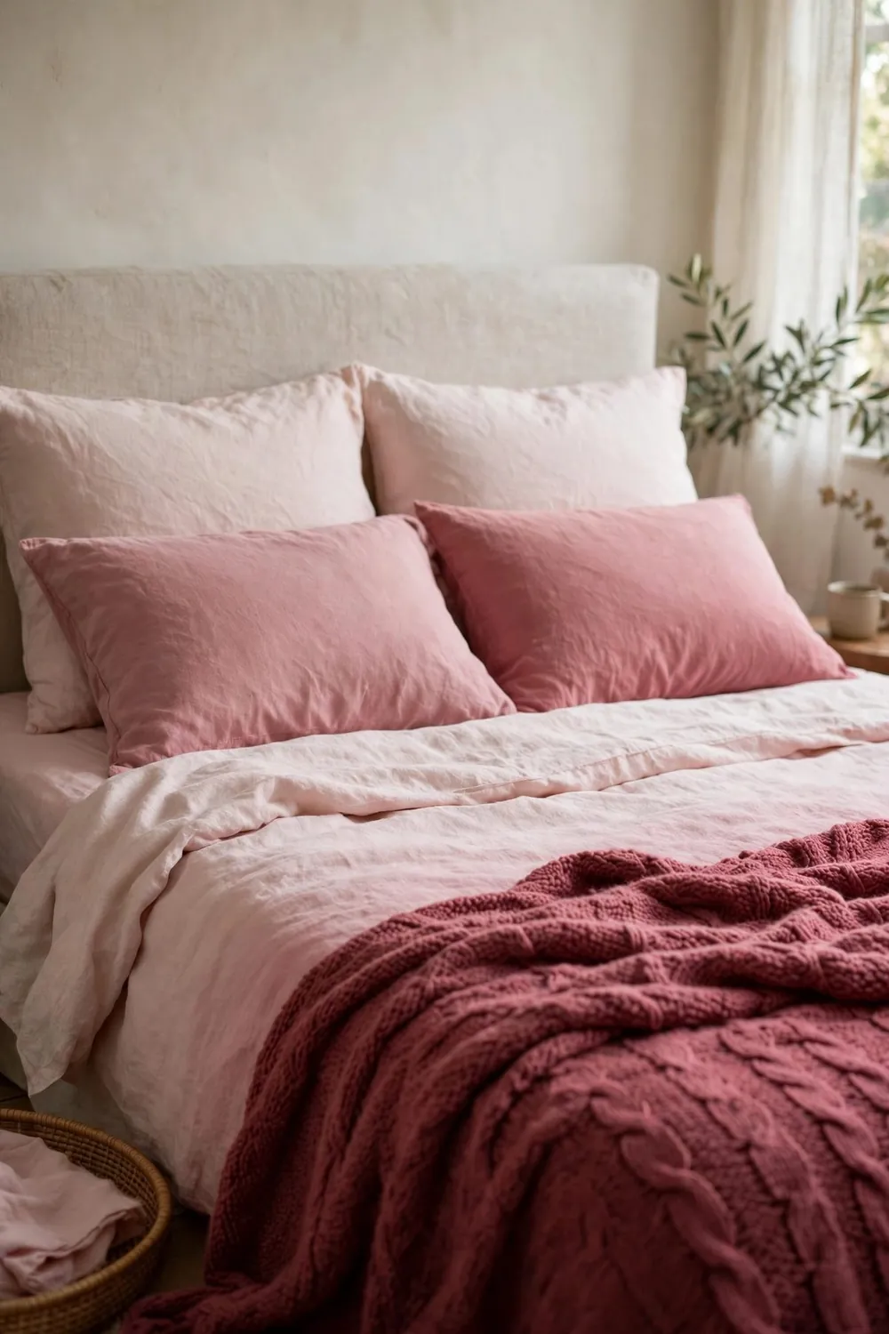 Dreamy blush pink bedroom: work a Mini Gradient: Pale to Deep Rose