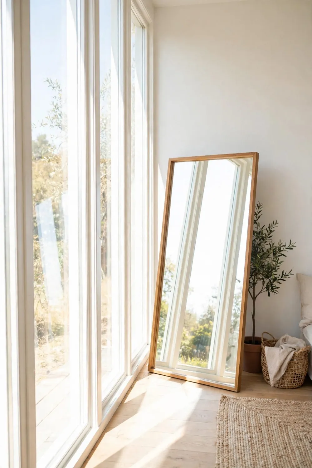 Neutral scandinavian living room: maximize Daylight Ruthlessly