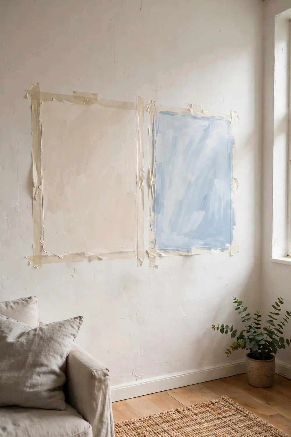 Neutral scandinavian living room: choose Warm White, Never Blue White