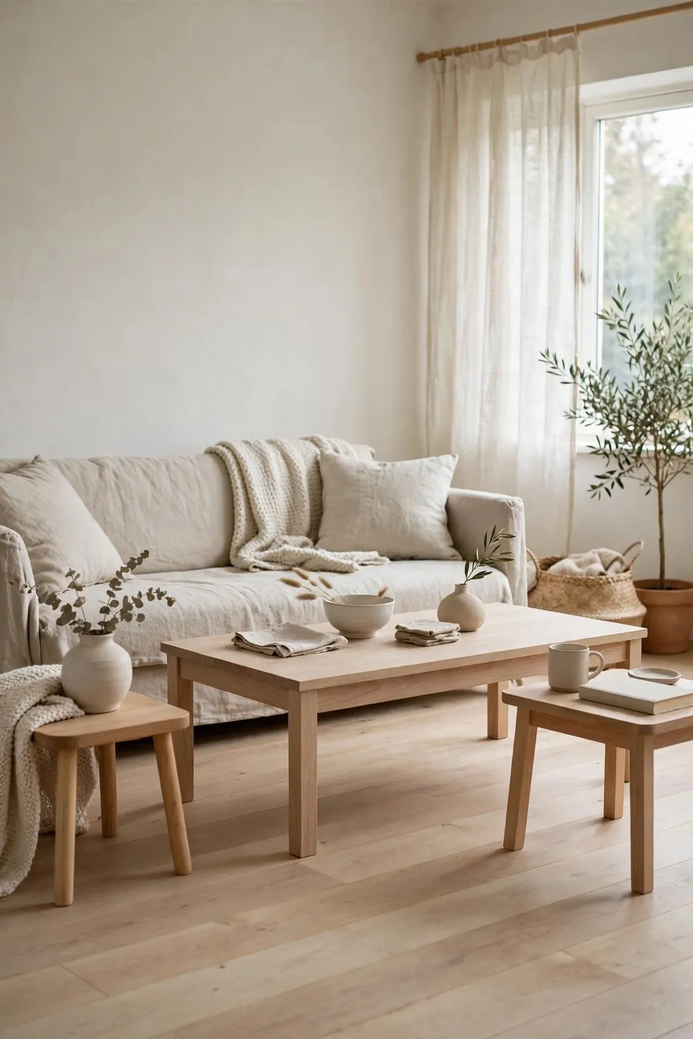 Neutral scandinavian living room: anchor With Light Wood Furniture