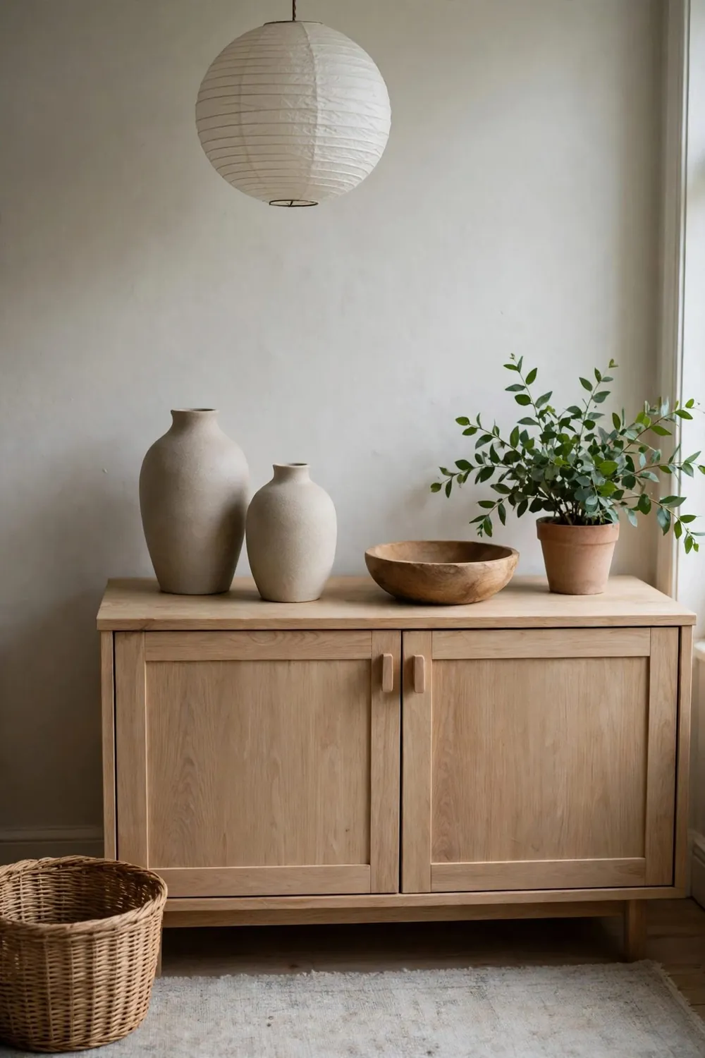 Neutral scandinavian living room: style in Groups of Three