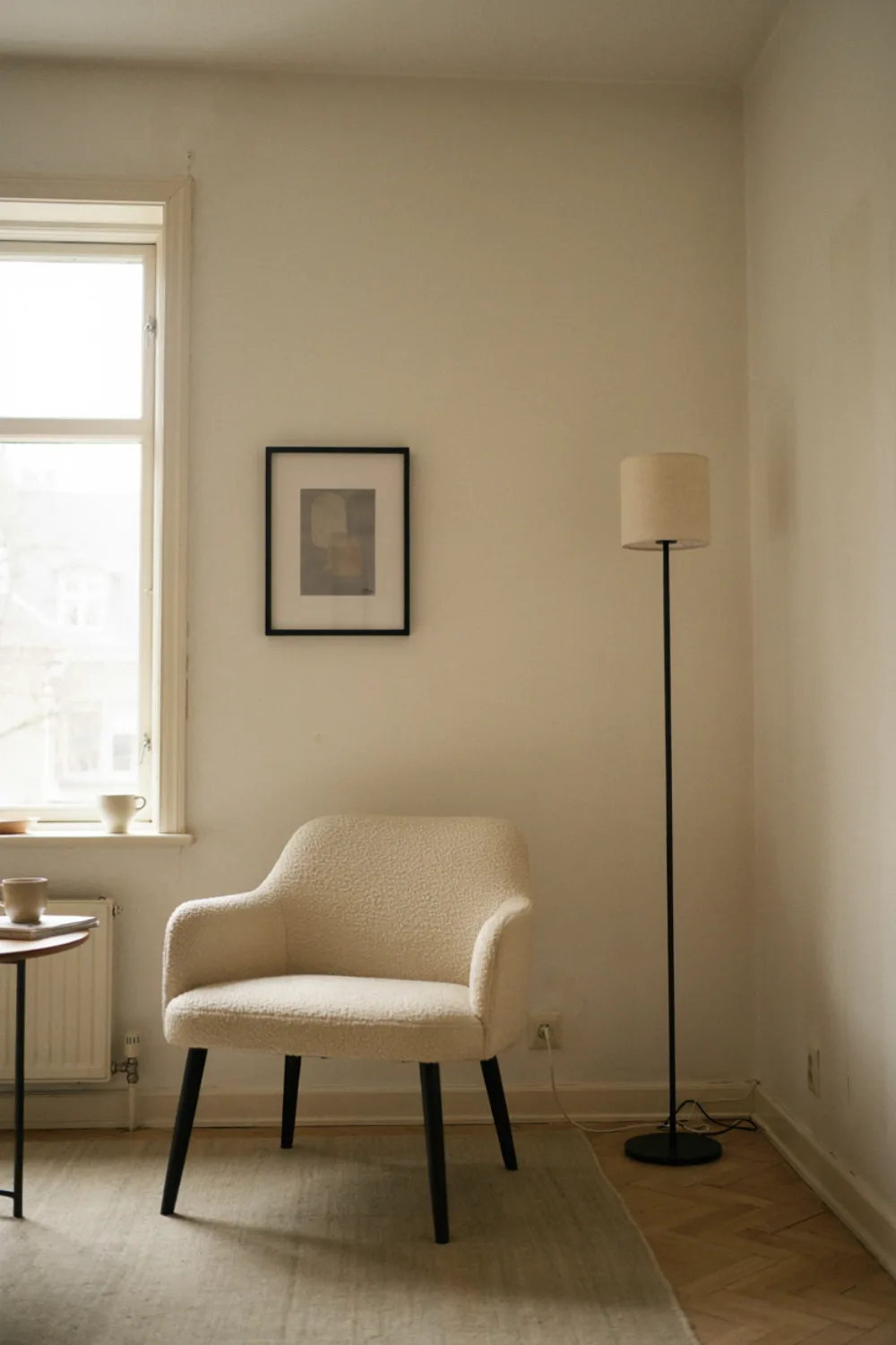 Neutral scandinavian living room: use Black Only as a Thin Accent