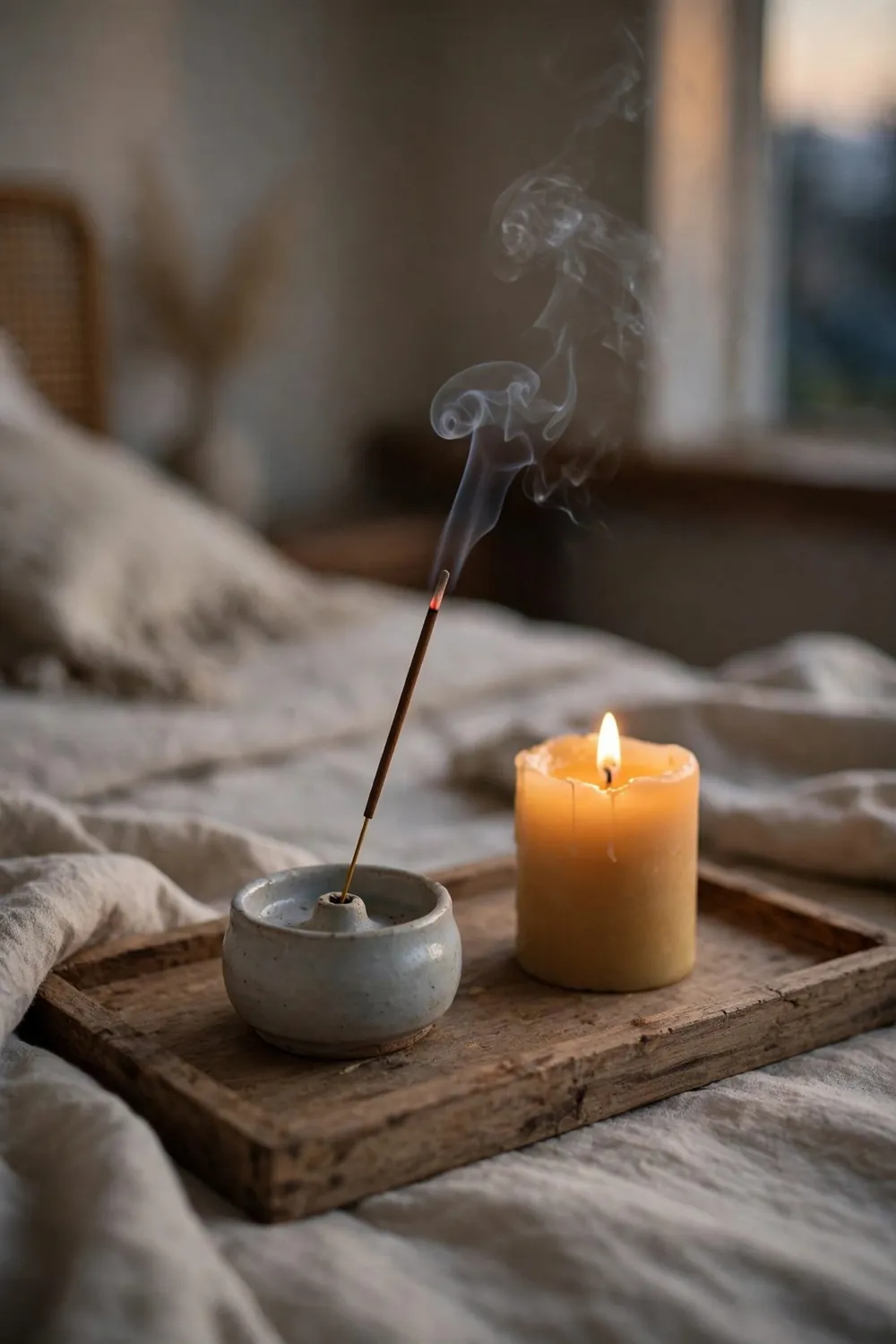 Minimal olive green japanese zen bedroom: let Scent Be a Ritual, Not a Product