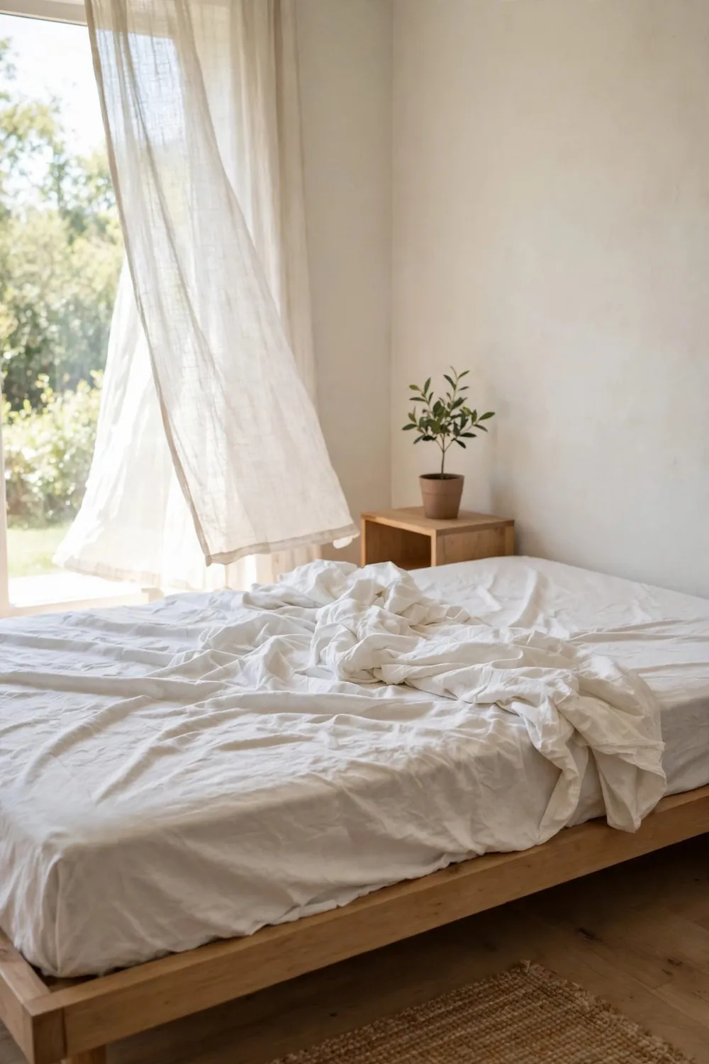 Minimal olive green japanese zen bedroom: diffuse Light Like a Shoji Screen