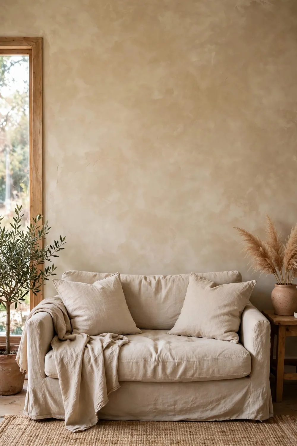 Simple diy home project in progress: limewash or Color-Wash One Accent Wall