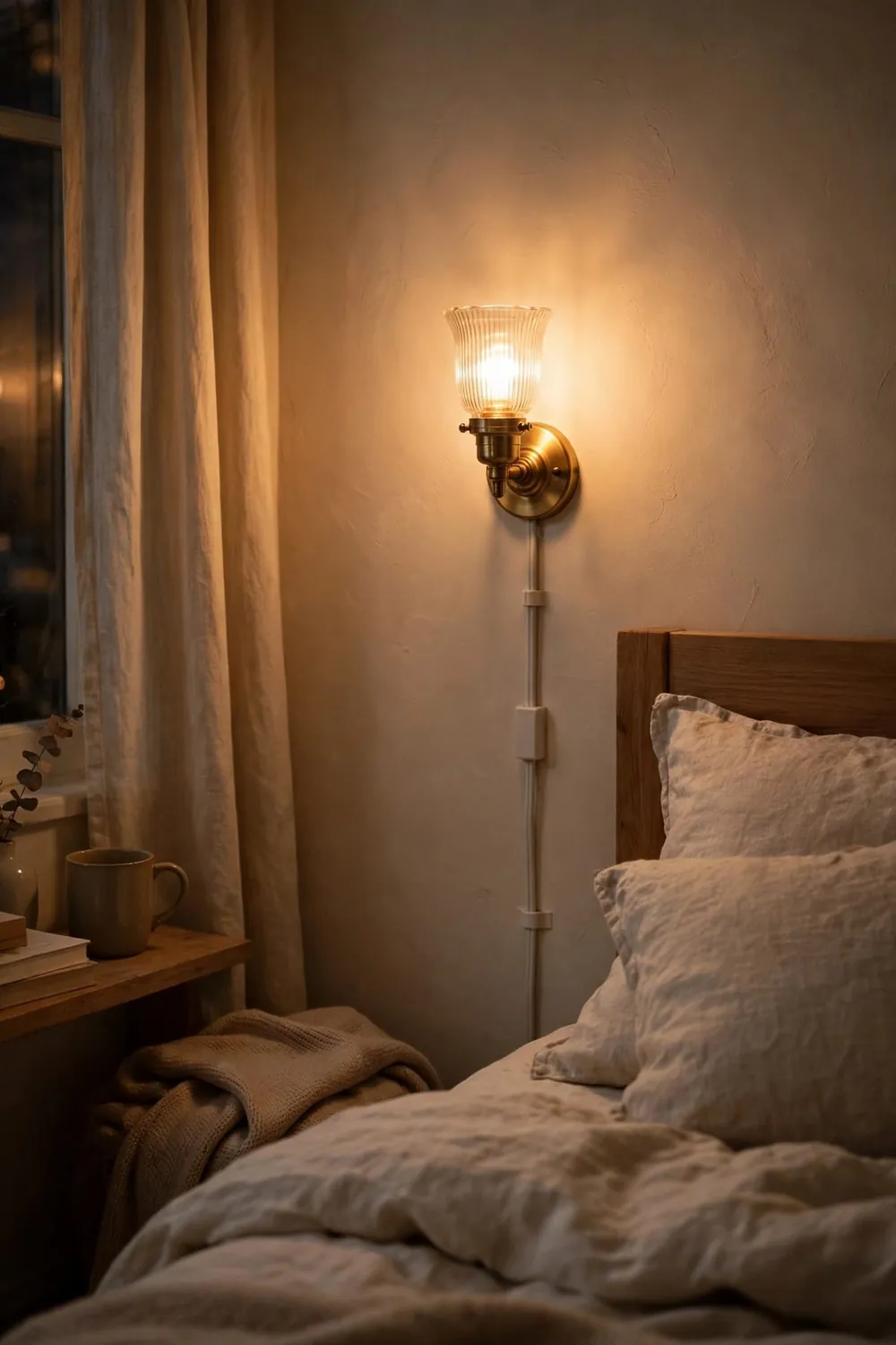 Simple diy home project in progress: upgrade Lighting With Plug-In Sconces