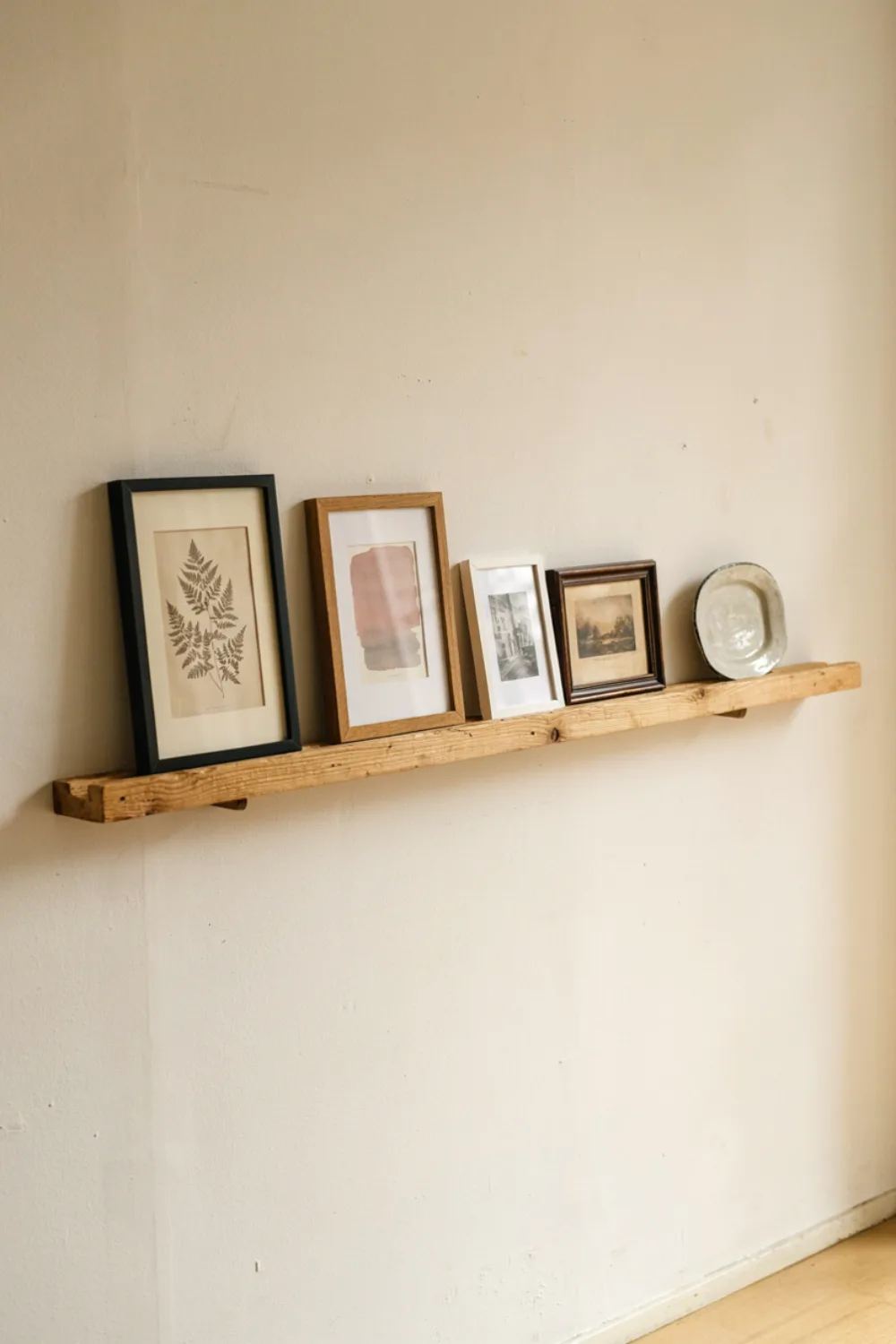 Simple diy home project in progress: build a Picture Ledge for Rotating Art