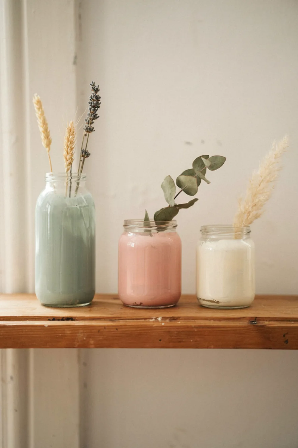Simple diy home project in progress: turn Glass Jars Into Painted Vases