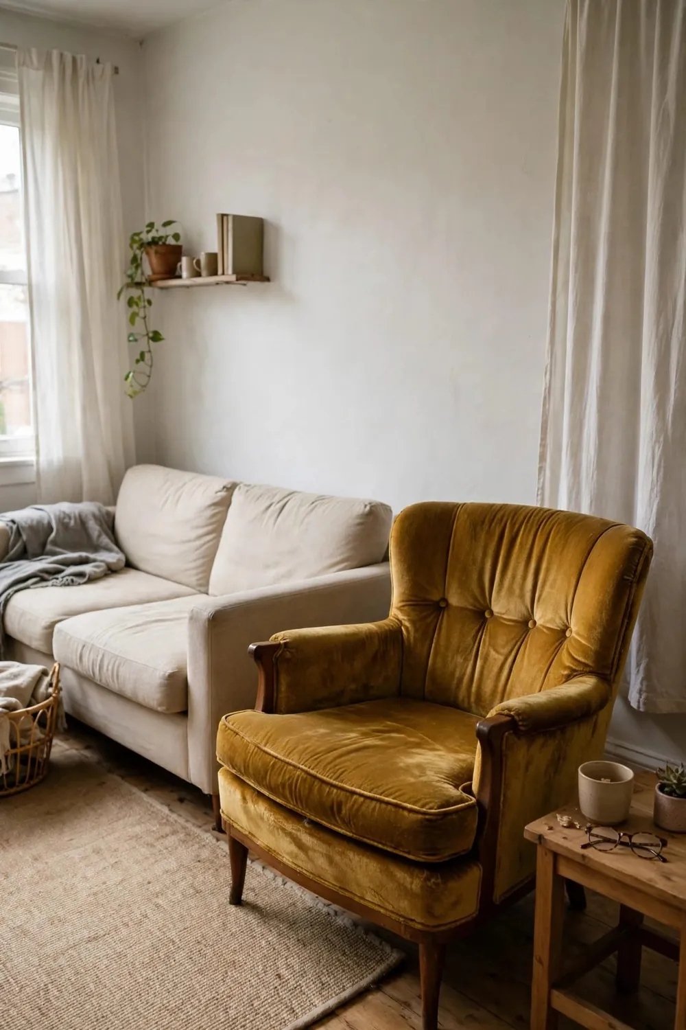 Small bright living room: choose One Statement Piece and Keep the Rest Quiet