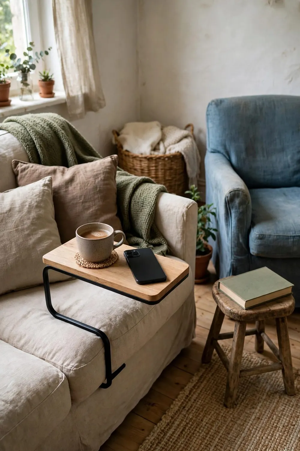 Small bright living room: give Every Seat a Surface Within Reach