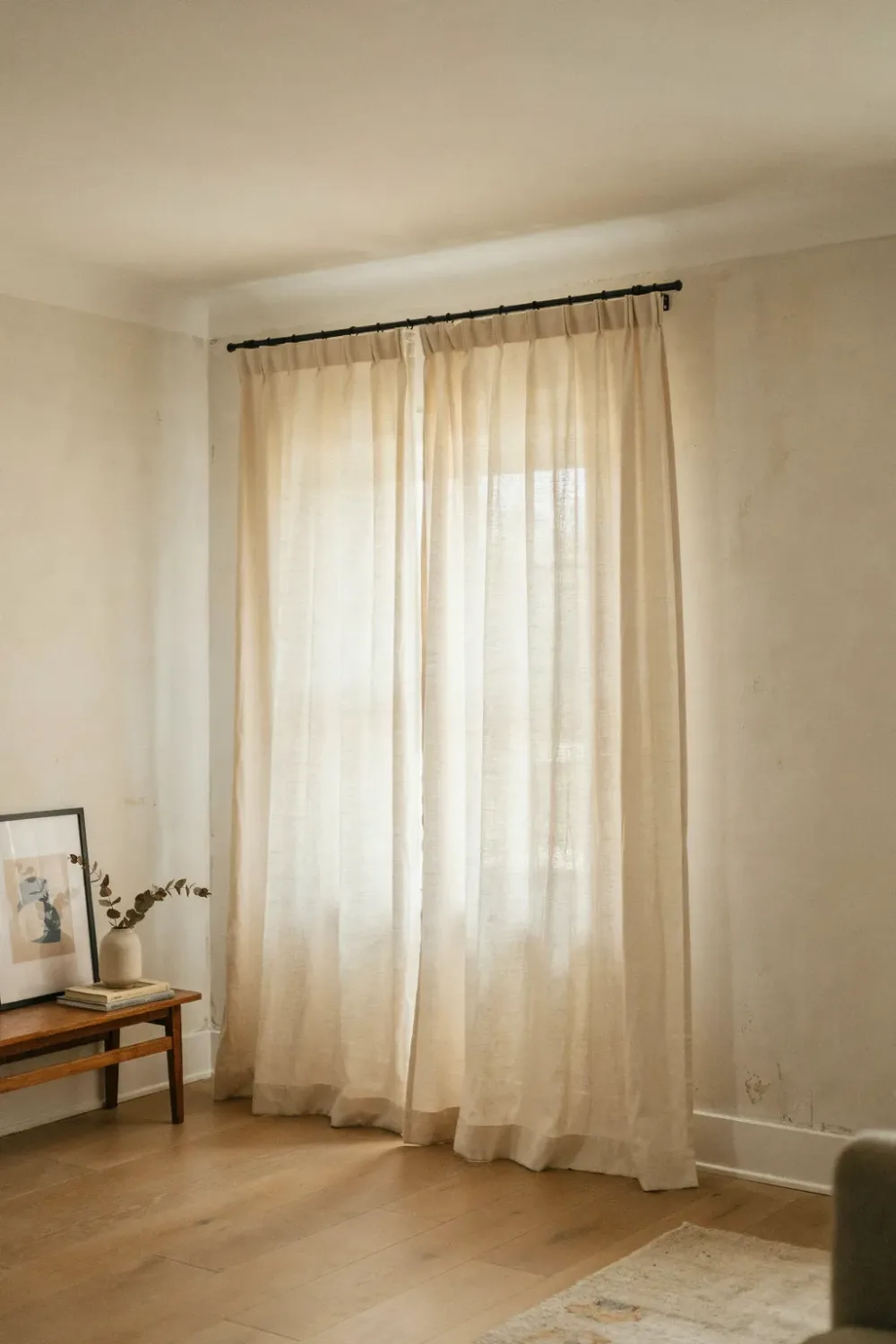Small bright living room: hang Curtains at Ceiling Height