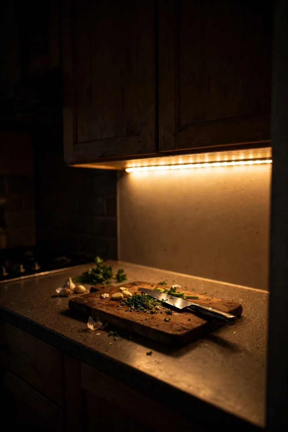 Bright tiny kitchen: add Under-Cabinet Lighting