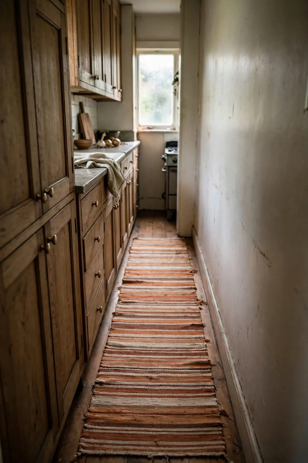 Bright tiny kitchen: put Down a Runner
