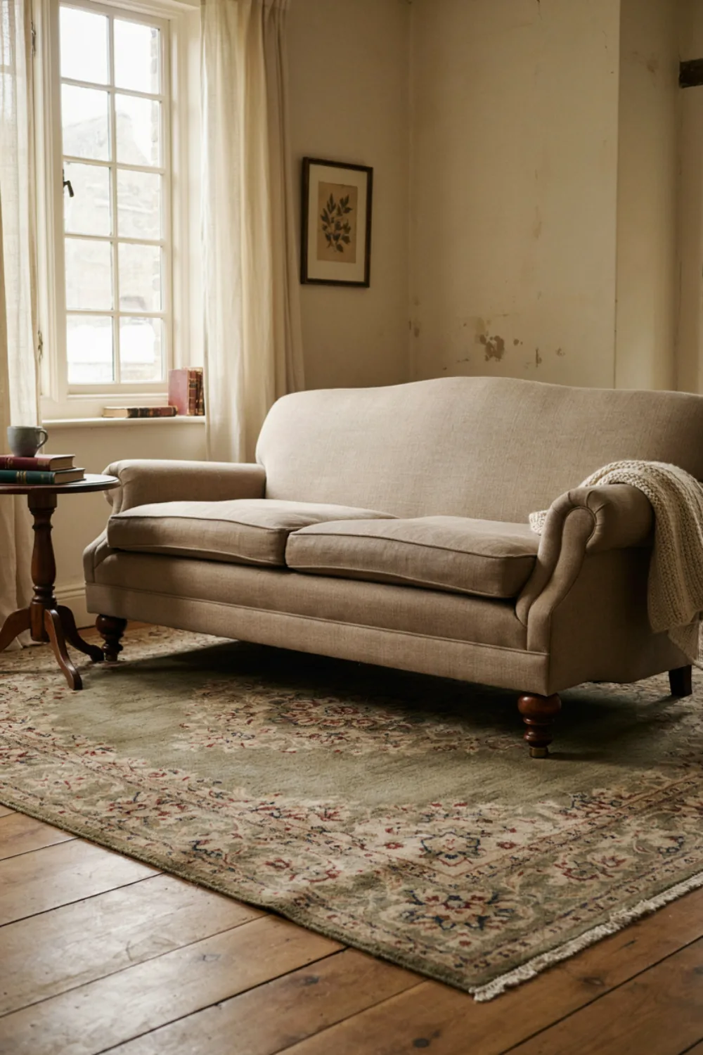 Living room sofa: the English Roll-Arm Sofa