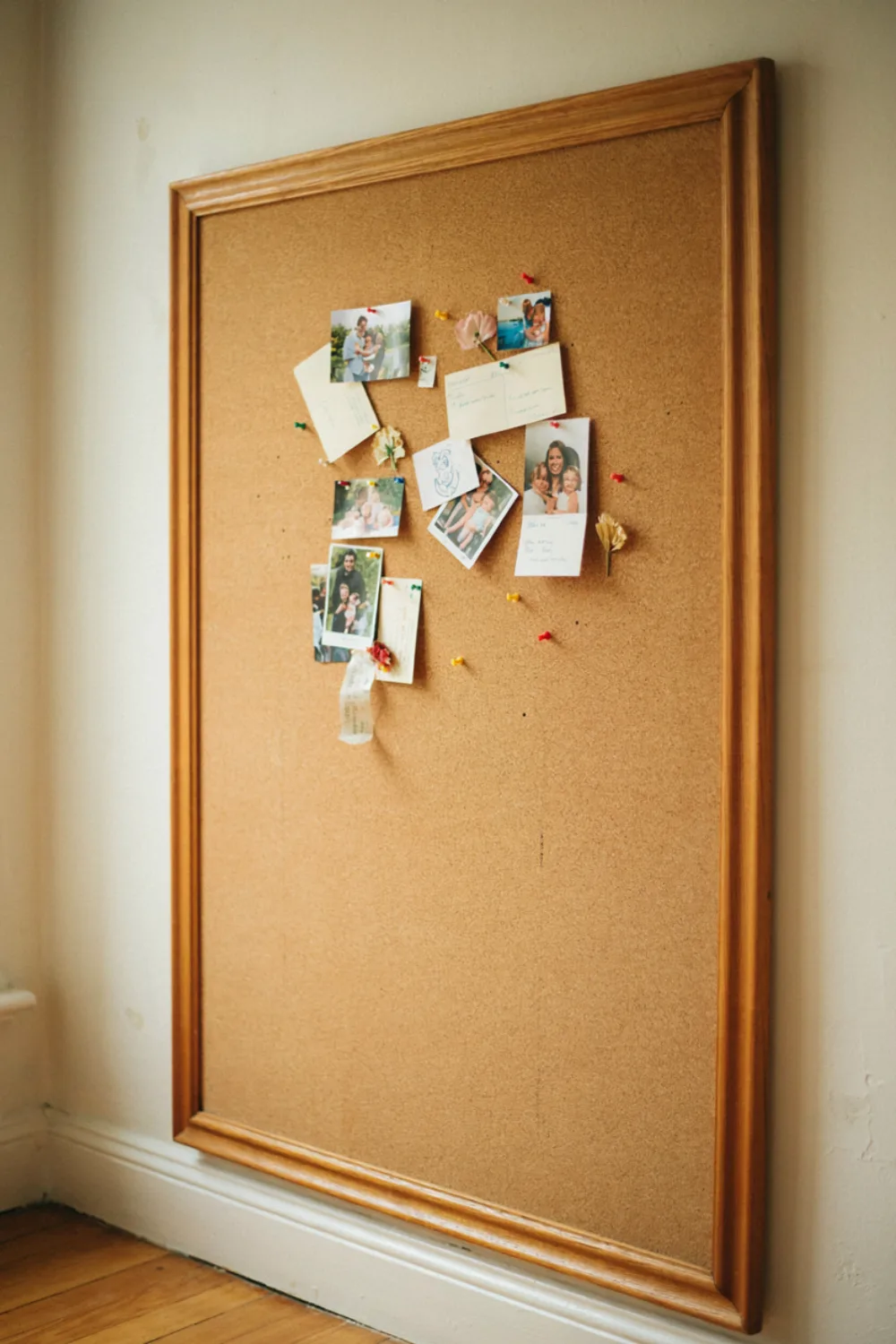 Room with warm wood wall decor: make a Wood-Framed Pinboard Wall